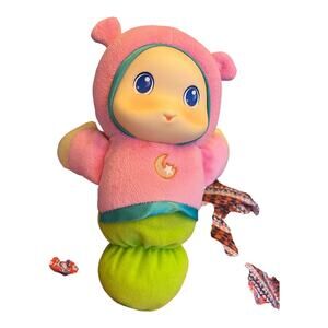 Playskool Lullaby Glow Worm Bug Musical Light Up Plush Pink Toy Hasbro 10" Works